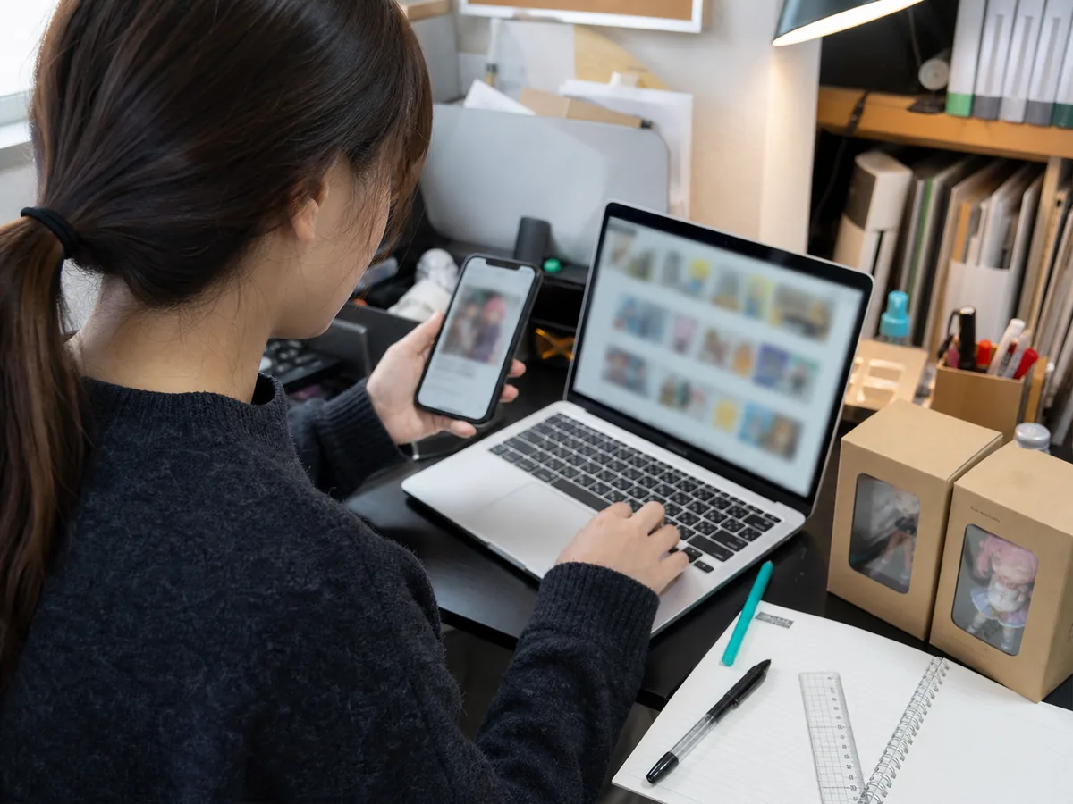 Japan-based staff searching for a product from a customer screenshot