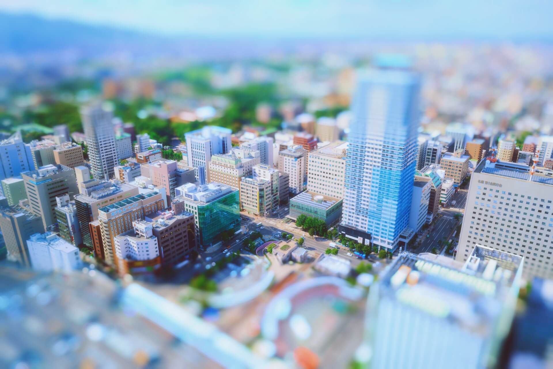 Sapporo station area and buildings