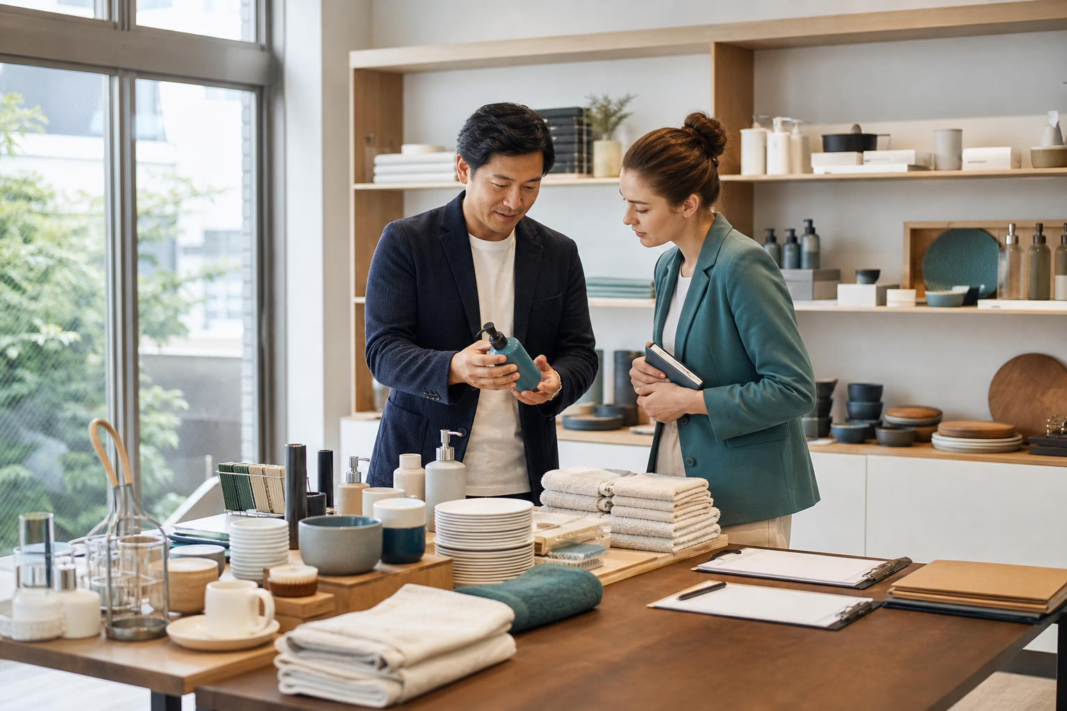 Overseas buyer meeting a Japanese wholesale supplier