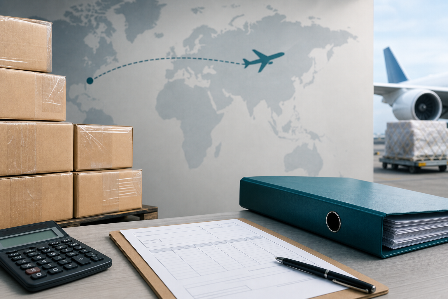 Export cartons and customs documents for shipments from Japan to the United States