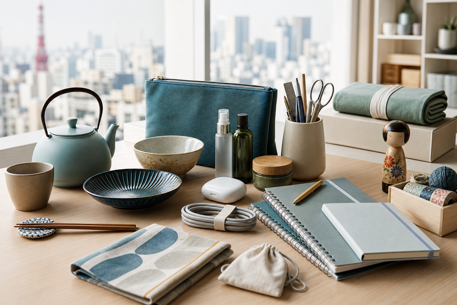 Assortment of Japanese products selected for overseas resale