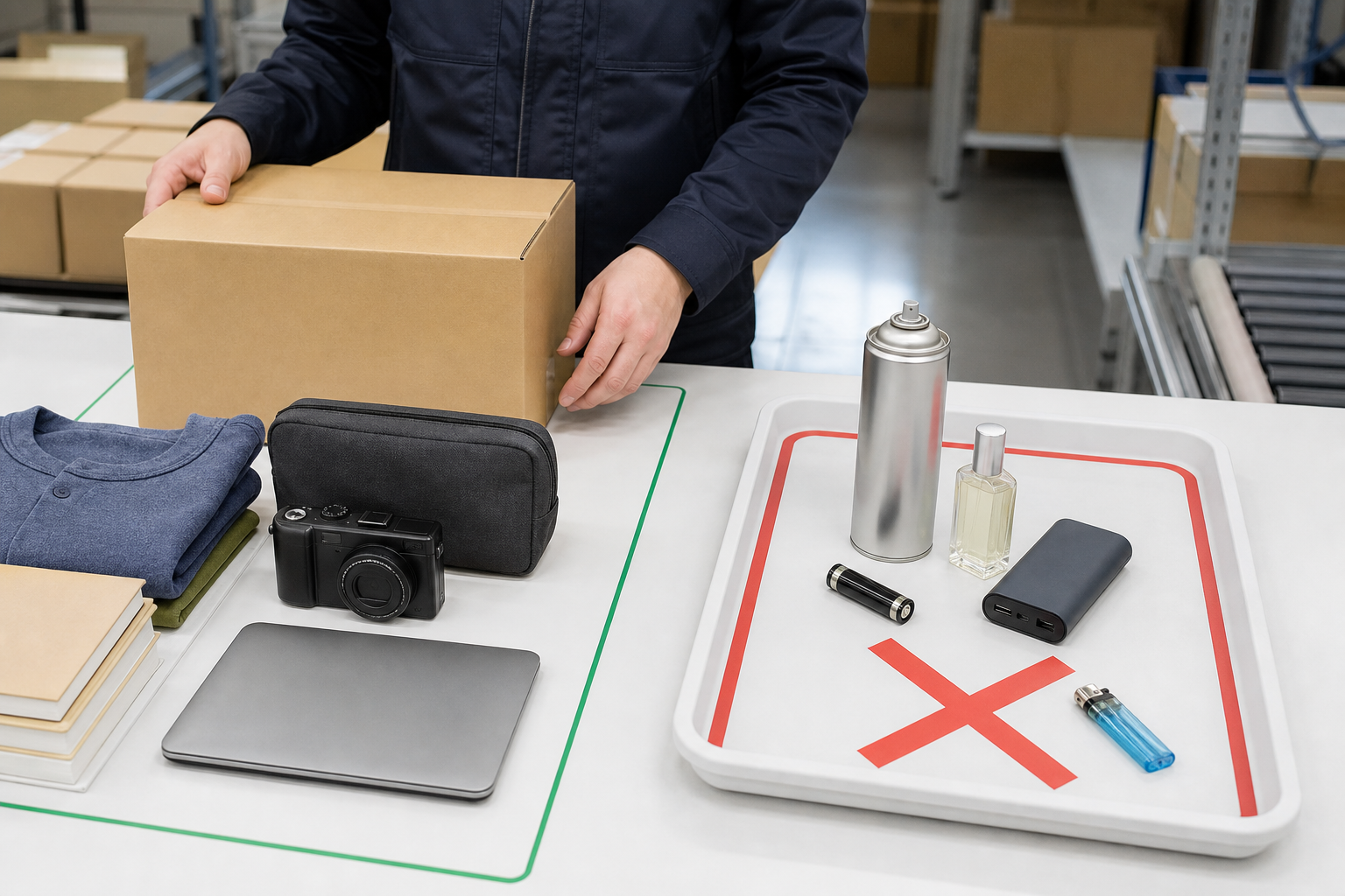 International shipping inspection separating prohibited items